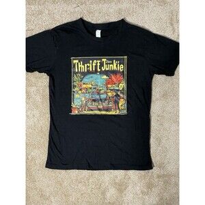 pod USA Thrift Store Junkie Graphic Cotton Crew Neck Short Sleeve Tee Black L